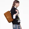 La borsa grande in pelle scamosciata Dual