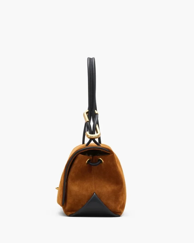 La borsa grande in pelle scamosciata Dual