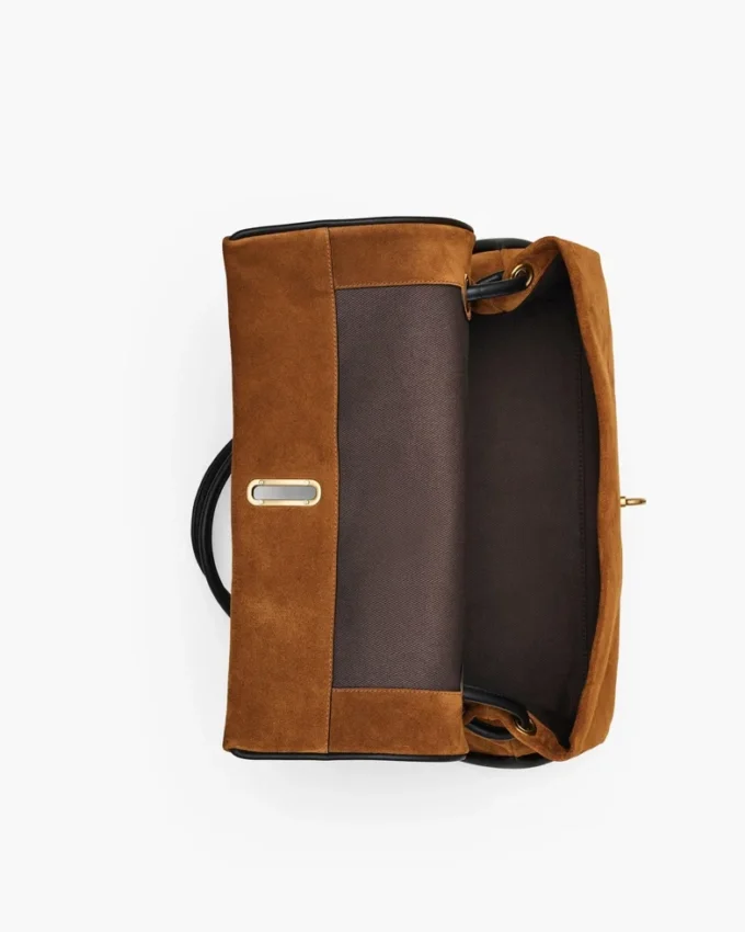 La borsa grande in pelle scamosciata Dual
