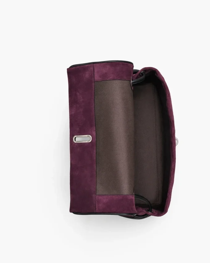 La borsa grande in pelle scamosciata Dual