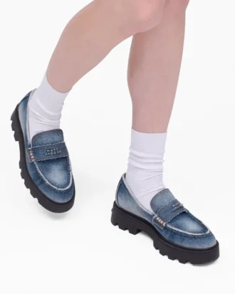 Loafer Frankie in denim slavato