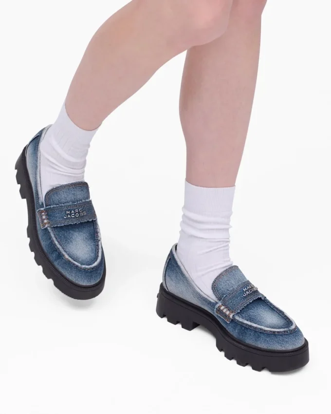 Loafer Frankie in denim slavato Loafer Frankie in denim slavato