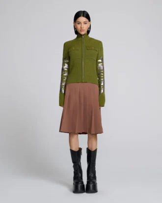 Maglia con zip placcata