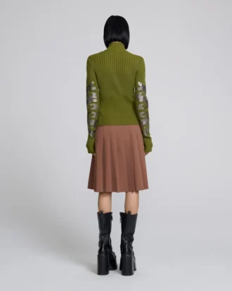 Maglia con zip placcata
