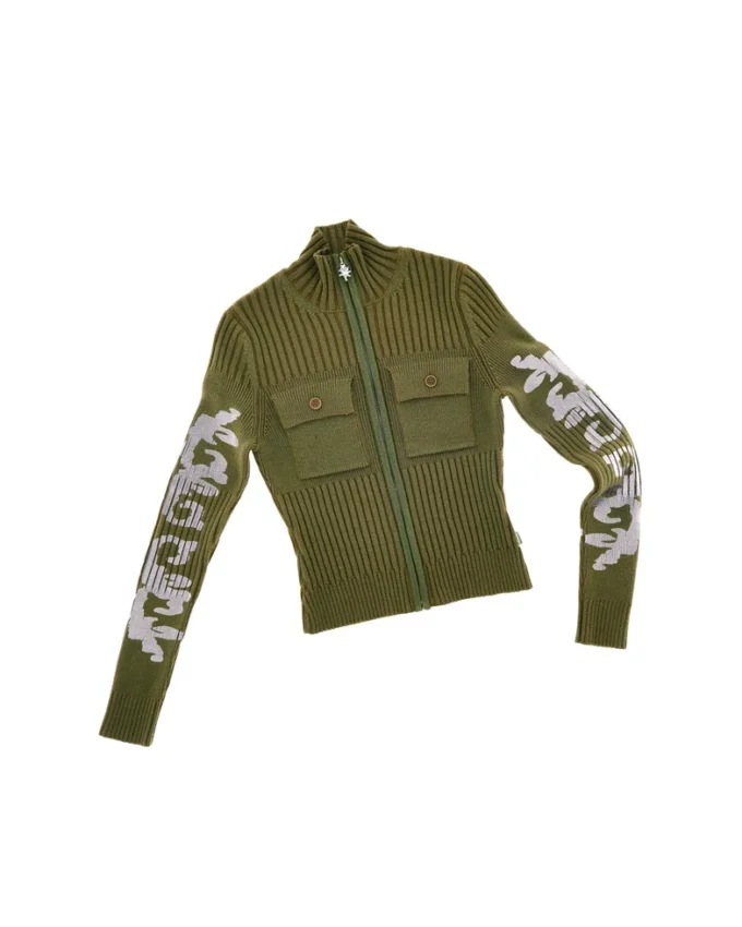Maglia con zip placcata