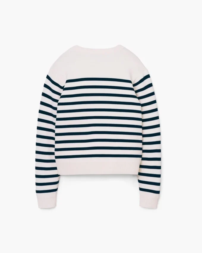 Maglia girocollo a righe bretoni