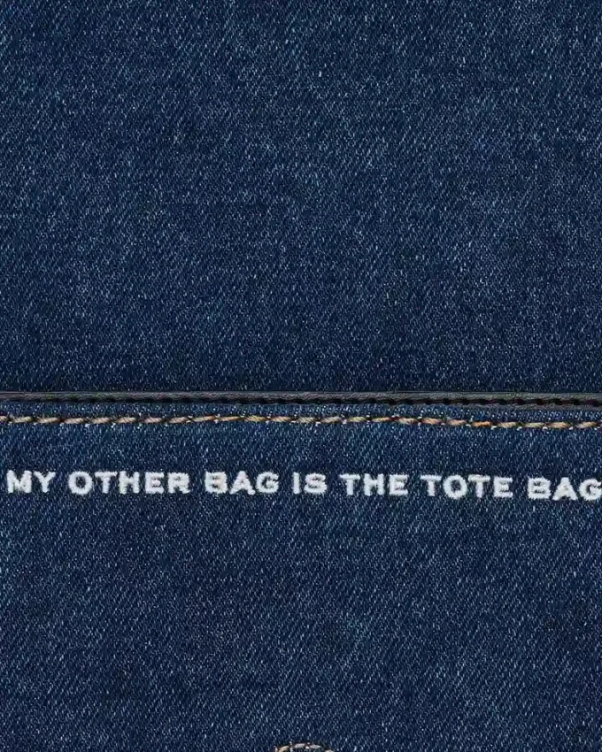 Mini borsa con catena in denim Mini borsa con catena in denim