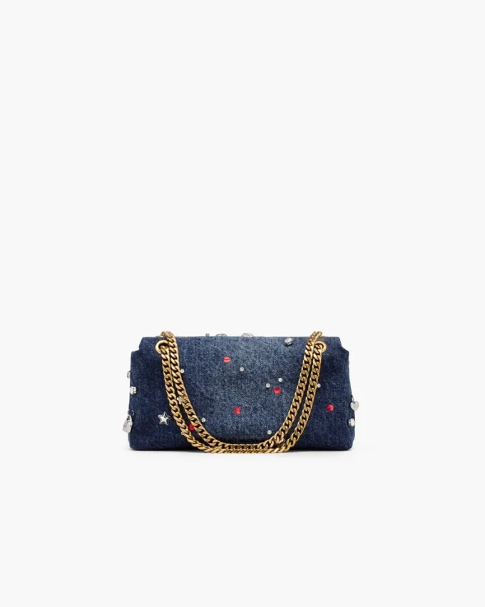Mini borsa Trinket Charm Denim Dual Chain Mini borsa Trinket Charm Denim Dual Chain
