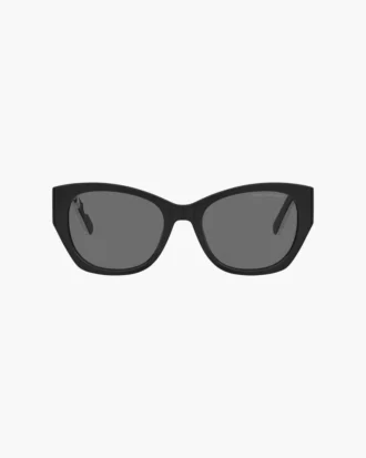 Occhiali da sole cat-eye squadrati con logo audace
