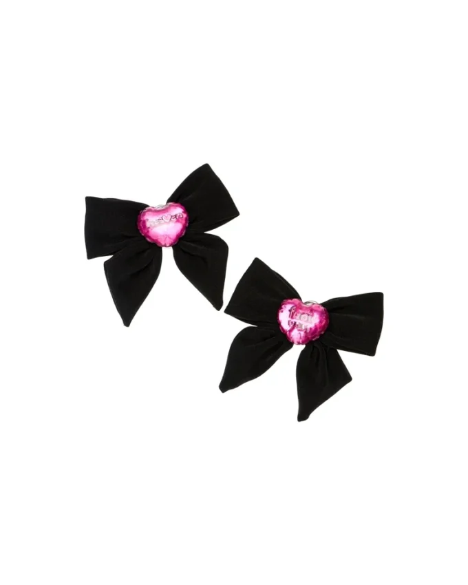 Orecchini con fiocco a forma di cuore