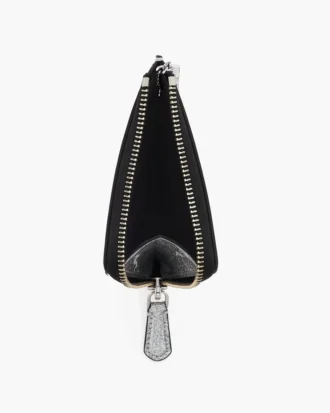 Portafoglio con zip superiore rivestito glitterato per tutti i giorni