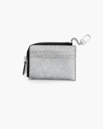 Portafoglio con zip superiore rivestito glitterato per tutti i giorni