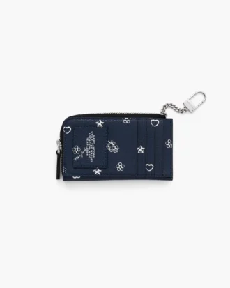 Portafoglio multiuso con chiusura a zip e stampa bandana