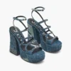 Sandalo con plateau Kiki in denim destrutturato Sandalo con plateau Kiki in denim destrutturato