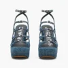 Sandalo con plateau Kiki in denim destrutturato Sandalo con plateau Kiki in denim destrutturato