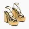 Sandalo con plateau Kiki in pelle metallizzata Sandalo con plateau Kiki in pelle metallizzata
