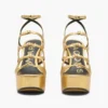 Sandalo con plateau Kiki in pelle metallizzata Sandalo con plateau Kiki in pelle metallizzata