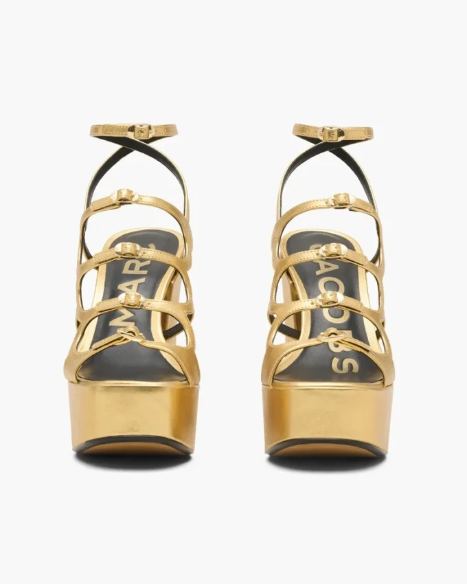 Sandalo con plateau Kiki in pelle metallizzata Sandalo con plateau Kiki in pelle metallizzata