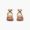 Sandalo gladiatore in pelle metallizzata con Daisy