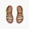 Sandalo gladiatore in pelle metallizzata con Daisy