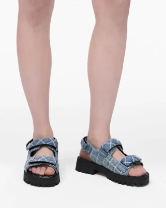 Sandalo Sunny in denim trapuntato Sandalo Sunny in denim trapuntato