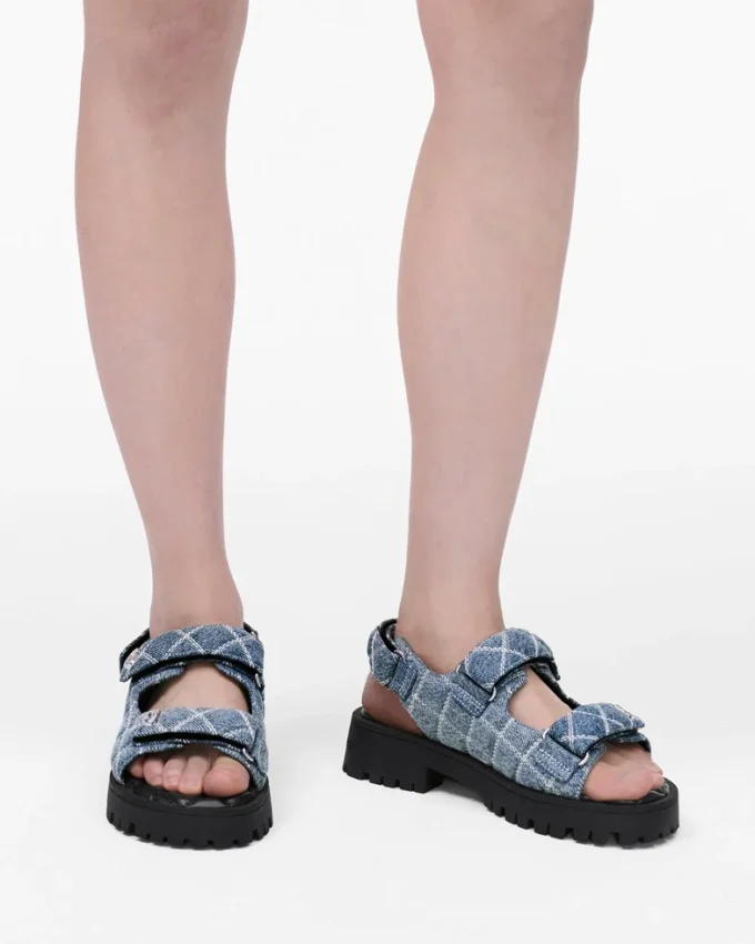 Sandalo Sunny in denim trapuntato