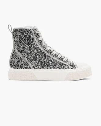 Sneaker alta con paillettes