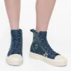 Sneaker alta in denim con margherite sequin Daisy Sneaker alta in denim con margherite sequin Daisy