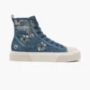 Sneaker alta in denim con margherite sequin Daisy Sneaker alta in denim con margherite sequin Daisy