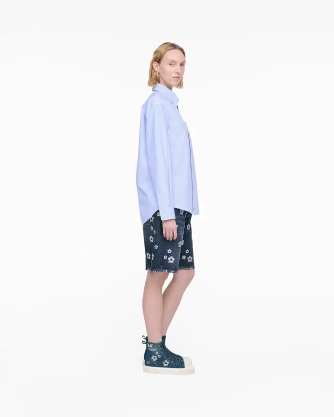 Sneaker alta in denim con margherite sequin Daisy Sneaker alta in denim con margherite sequin Daisy