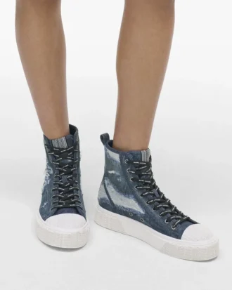 Sneaker alta in denim Rip And Repair Sneaker alta in denim Rip And Repair