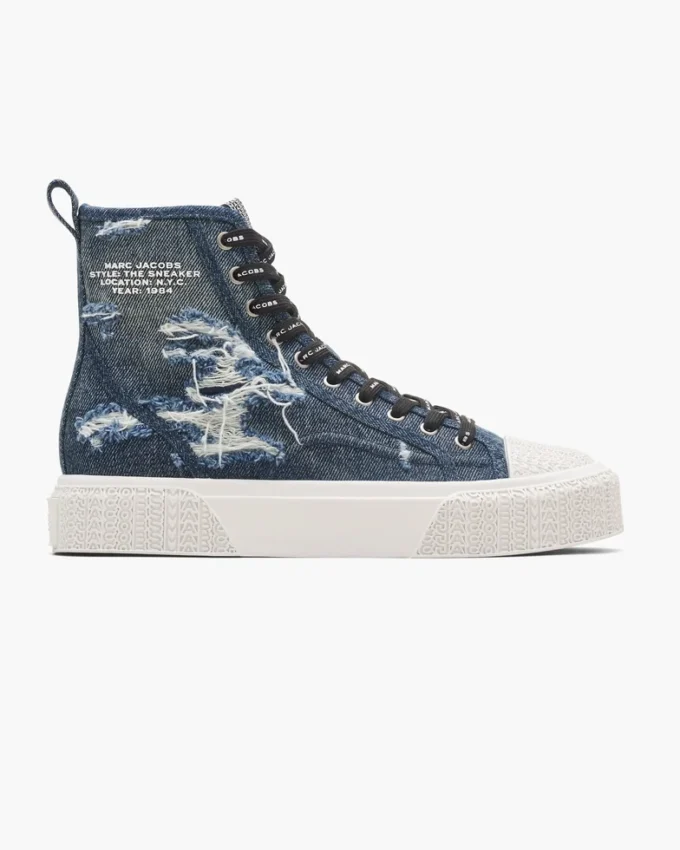 Sneaker alta in denim Rip And Repair Sneaker alta in denim Rip And Repair
