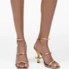 Tacco metallico in pelle con Daisy