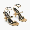 Tacco metallico in pelle con Daisy
