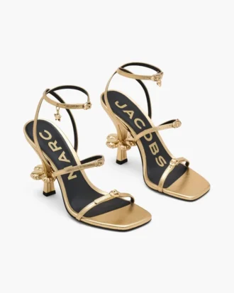 Tacco metallico in pelle con Daisy
