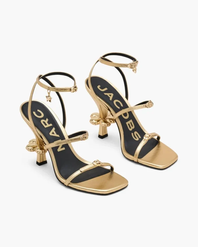 Tacco metallico in pelle con Daisy