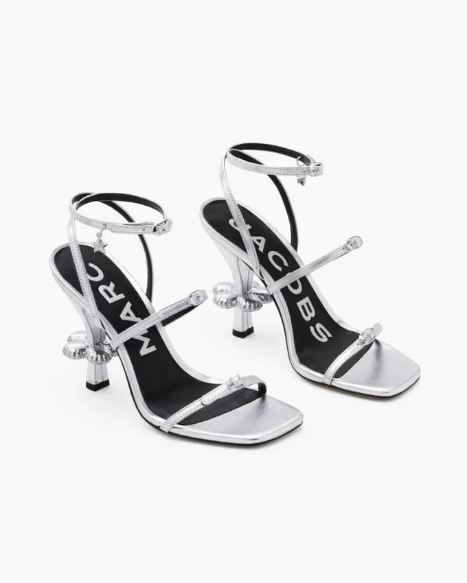 Tacco metallico in pelle con Daisy