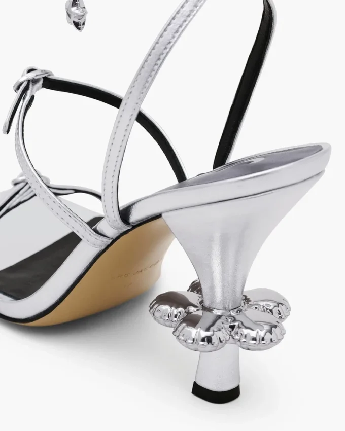 Tacco metallico in pelle con Daisy