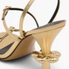 Tacco metallico in pelle con Daisy