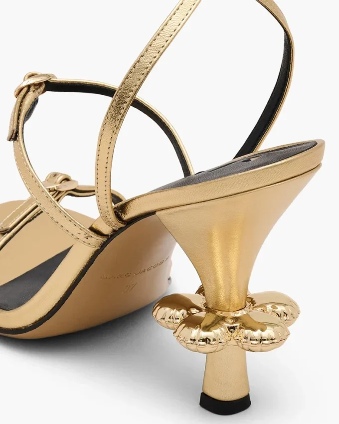 Tacco metallico in pelle con Daisy