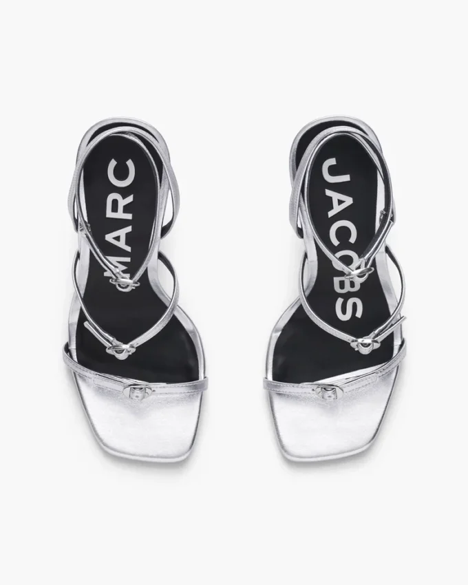Tacco metallico in pelle con Daisy