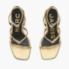 Tacco metallico in pelle con Daisy
