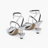 Tacco metallico in pelle con Daisy