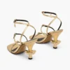 Tacco metallico in pelle con Daisy