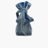 The Sack Bag mini in denim with a bow
