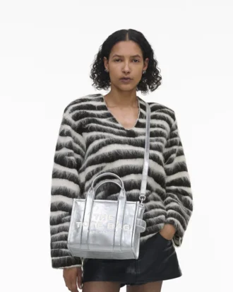 The small Metallic Leather Tote Bag
