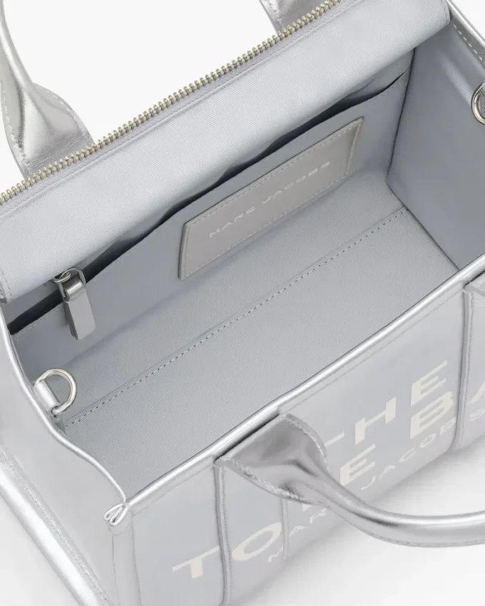 The small Metallic Leather Tote Bag