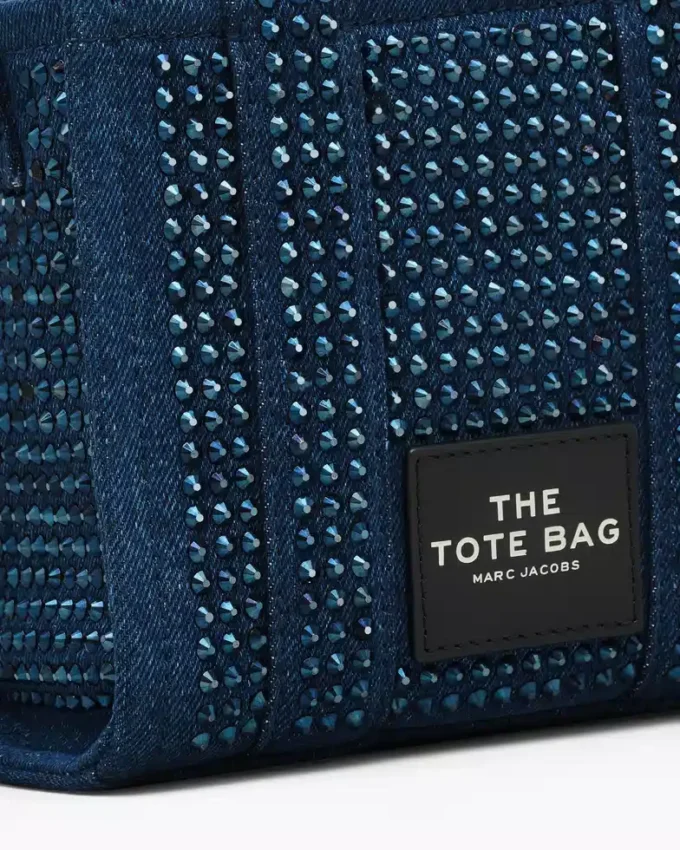 The Tote Bag in denim con cristalli The Tote Bag in denim con cristalli