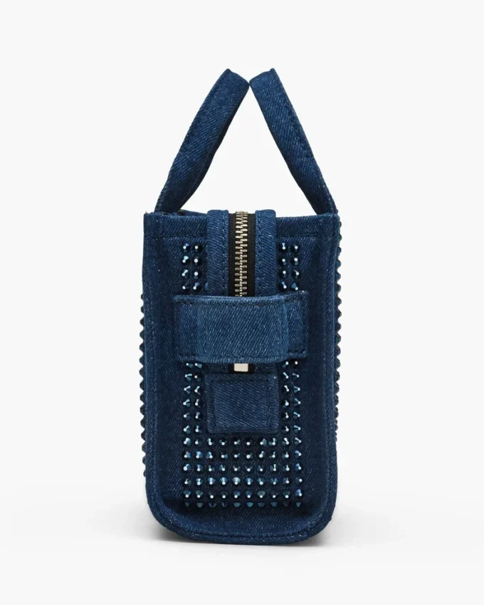 The Tote Bag in denim con cristalli The Tote Bag in denim con cristalli