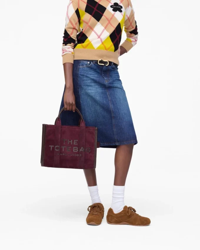 The Tote Bag media in pelle scamosciata The Tote Bag media in pelle scamosciata